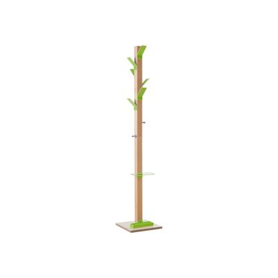Porte-manteau en bois naturel avec porte parapluie EASYCLOTH - vert