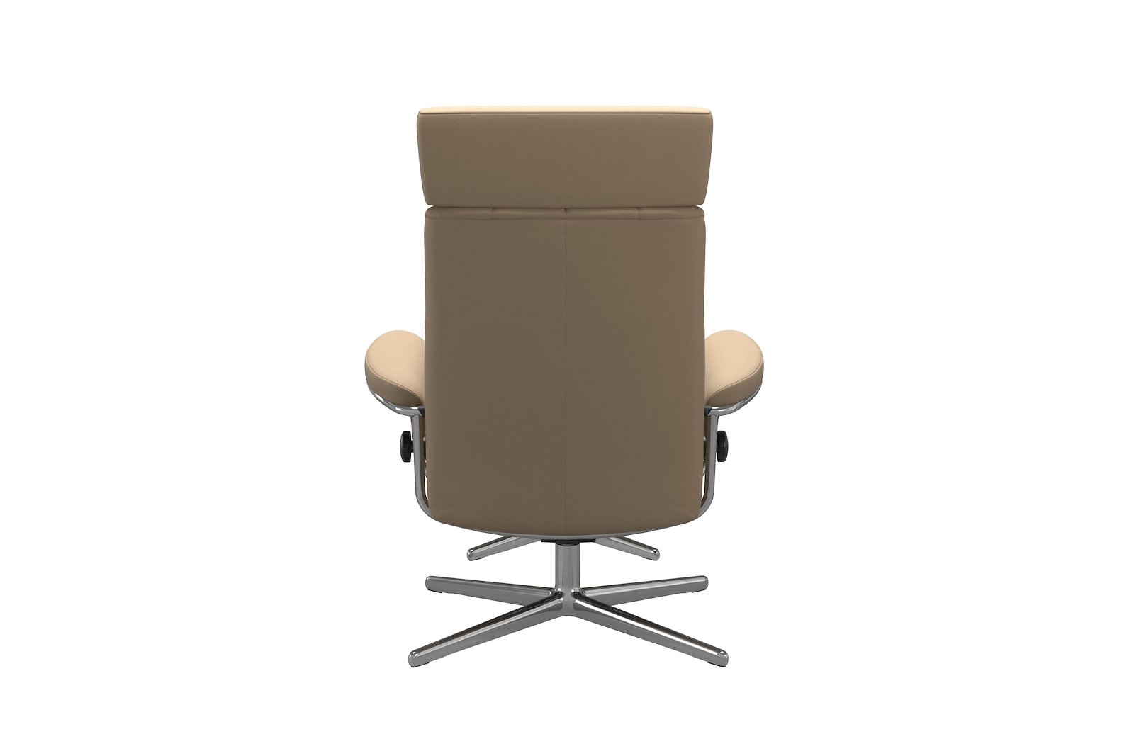 London lenestol m/krakk Hud Paloma Beige - Cross - Chrome