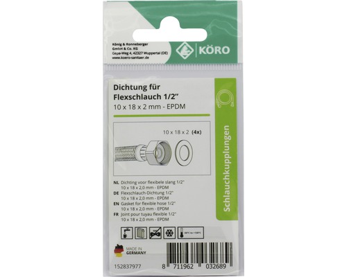 EPDM ring 10 x 18 x 2 mm 70 Sh.A voor slangkoppeling