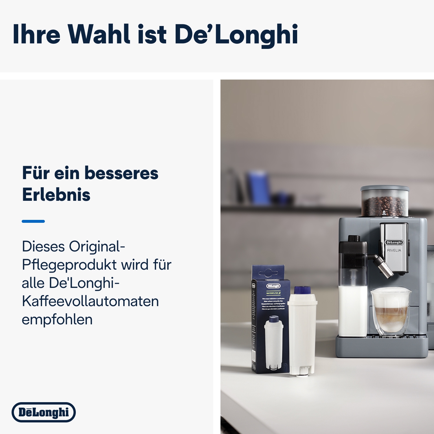 De'Longhi Wasserfilter »DLSC002 für alle Kaffeevollautomaten mit Wasserfilter von De'Longhi« Zubehör für De'Longhi Kaffeevollautomaten,Pflege & Schutz