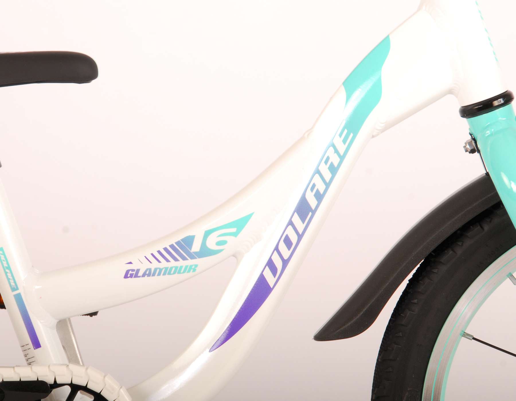 TPFSports Glamour Kinderfahrrad - Mädchen - 16 Zoll - Rücktritt + Handbremse - Perlmutt Mintgrün