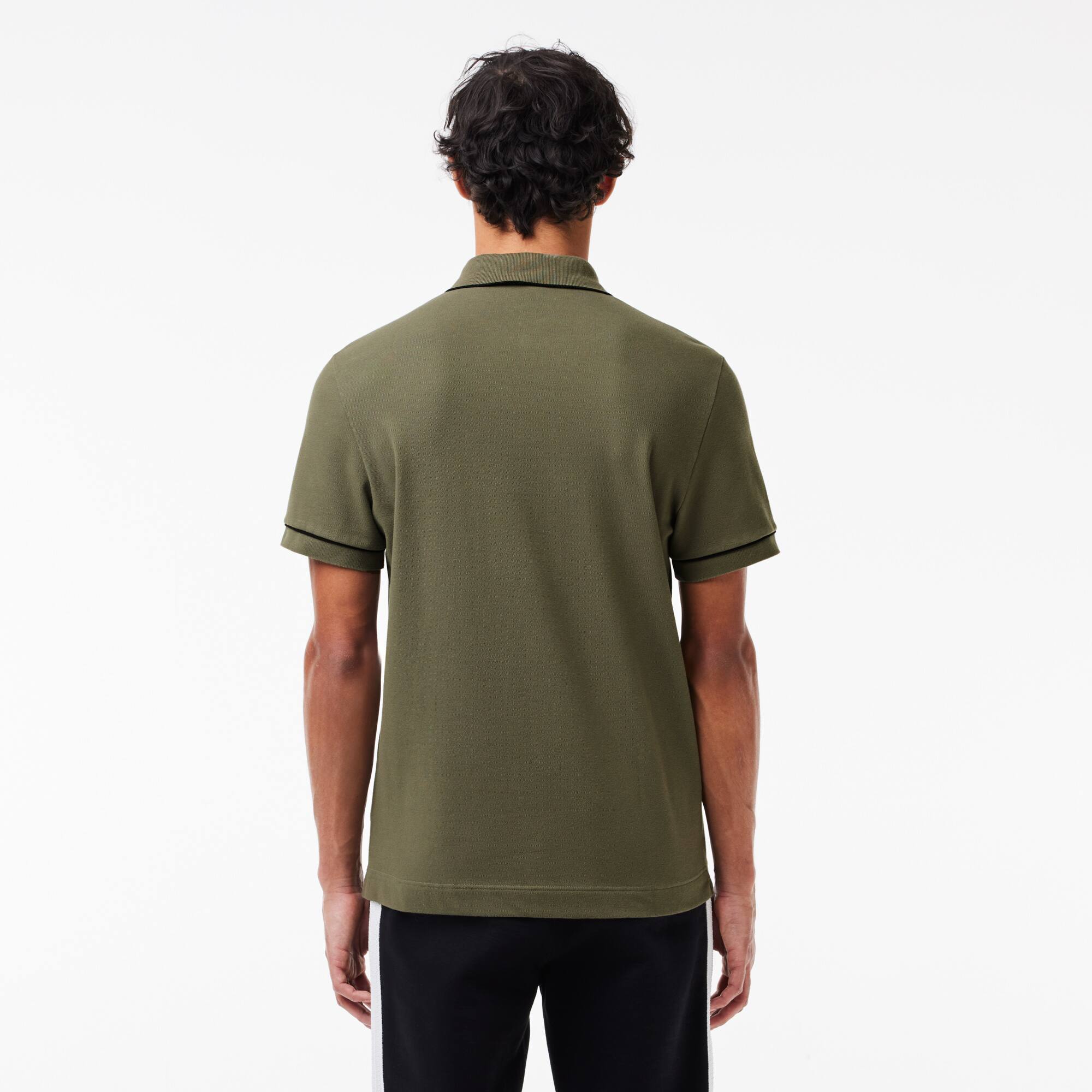 Smart Paris Poloshirt aus Baumwolle mit Stretch mit Kontrastrand Kurze Ärmel - Grün - Lacoste - Herren
