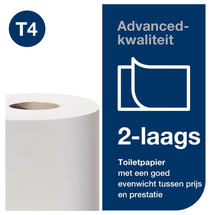 Toiletpapier Tork T4 120261 2-Laags King-Size wit 61 mtr x 10cm pk à 24rol/493 vel (120261)