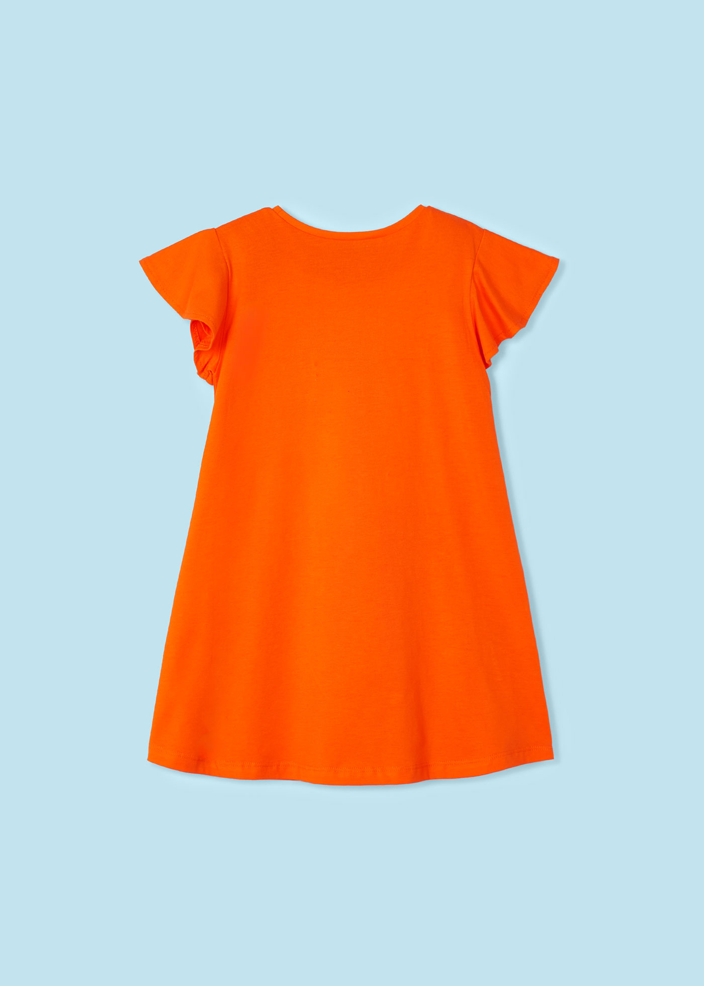 Vestido estampado fúcsia com bolsa para meninas