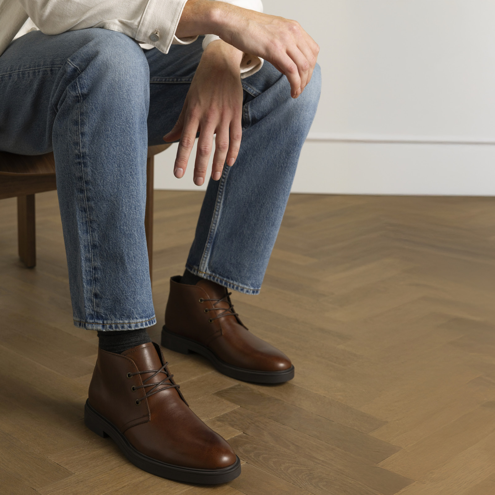 Bruine leren veterboots