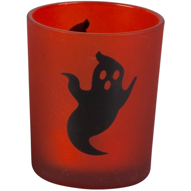 Teelichtglas - Halloween - ca. 5,5 x 6,7 cm - 1 Stück