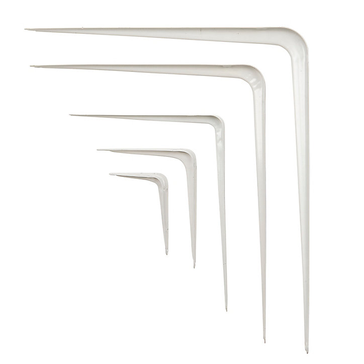 Équerre pour tablettes de 12,5 cm à 22,5 cm, acier blanc