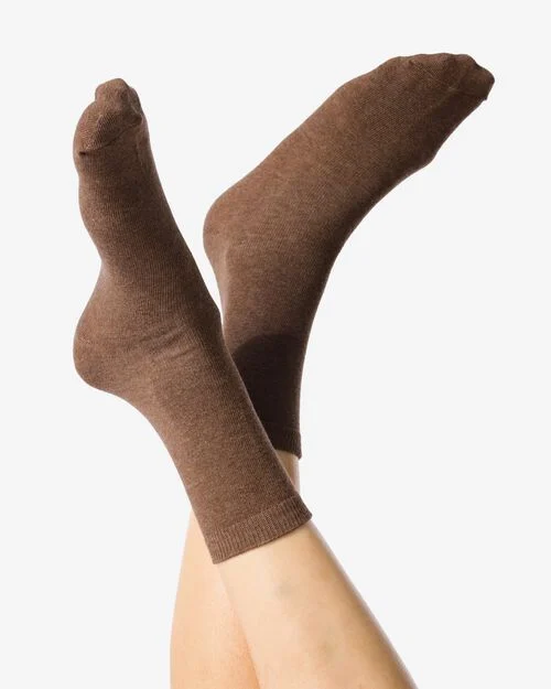 chaussettes en coton mélangé - 5 paires beige