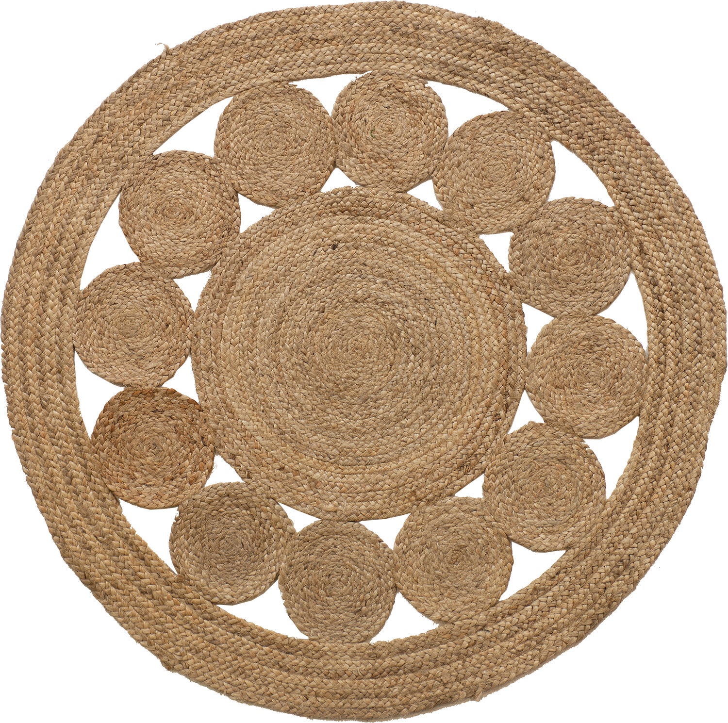 Intratuin vloerkleed Flora naturel D 120 cm