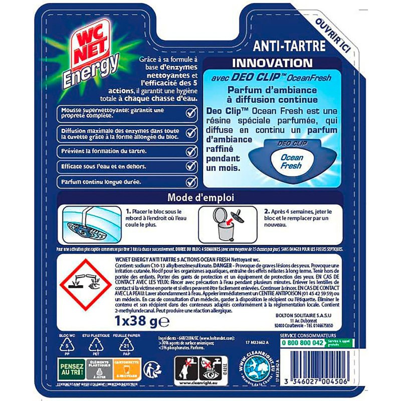 Bloc Wc Net Energy antitartre - Océan Fresh