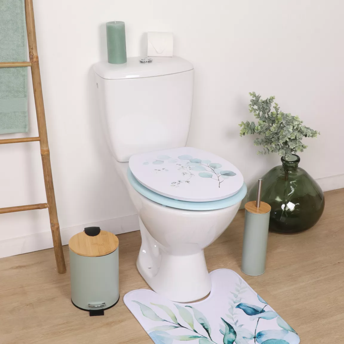 Abattant WC 18 pouces MDF Aquarelle Bleu