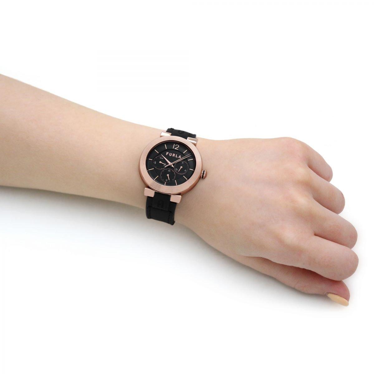 Furla Ladies Furla Block Black Rose Watch WW00011002L3