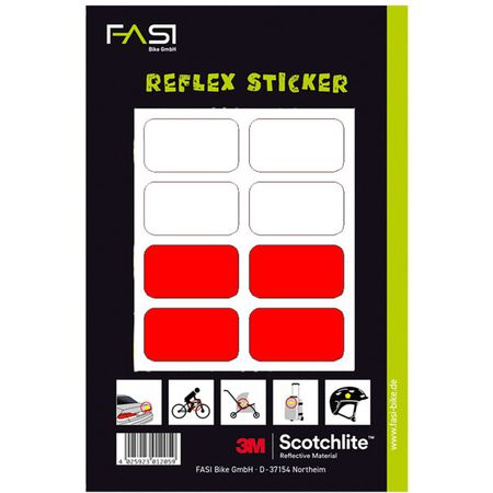 Reflex-Sticker Vierecke 3M-Scotchlite Folie  weiss_rot