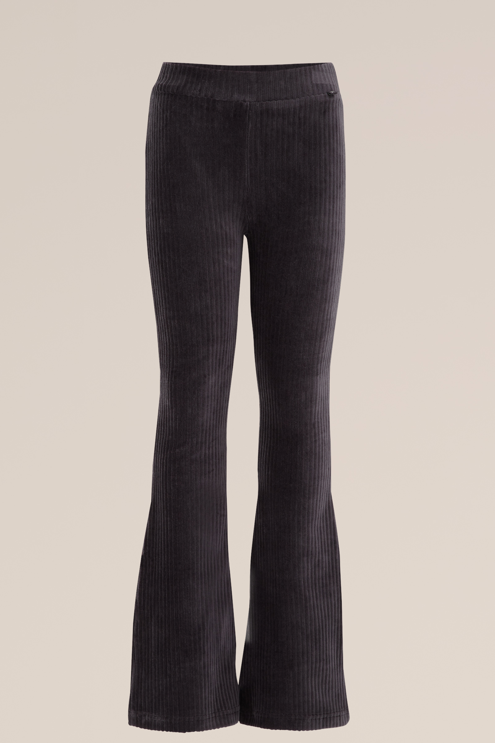 Meisjes velvet flared legging van ribstof WE Fashion Donkergrijs