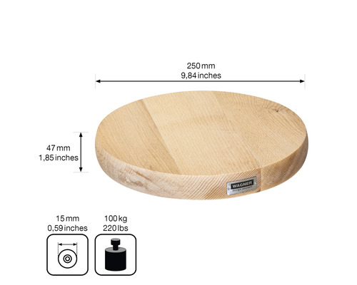 Wagner plantenwagen Ø 25 cm H 5 cm hout voor binnen bruin