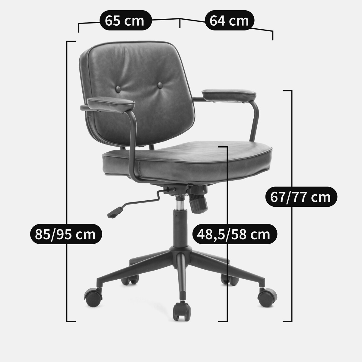 LA REDOUTE INTERIORS<br>Poltrona de escritório vintage, Felipe