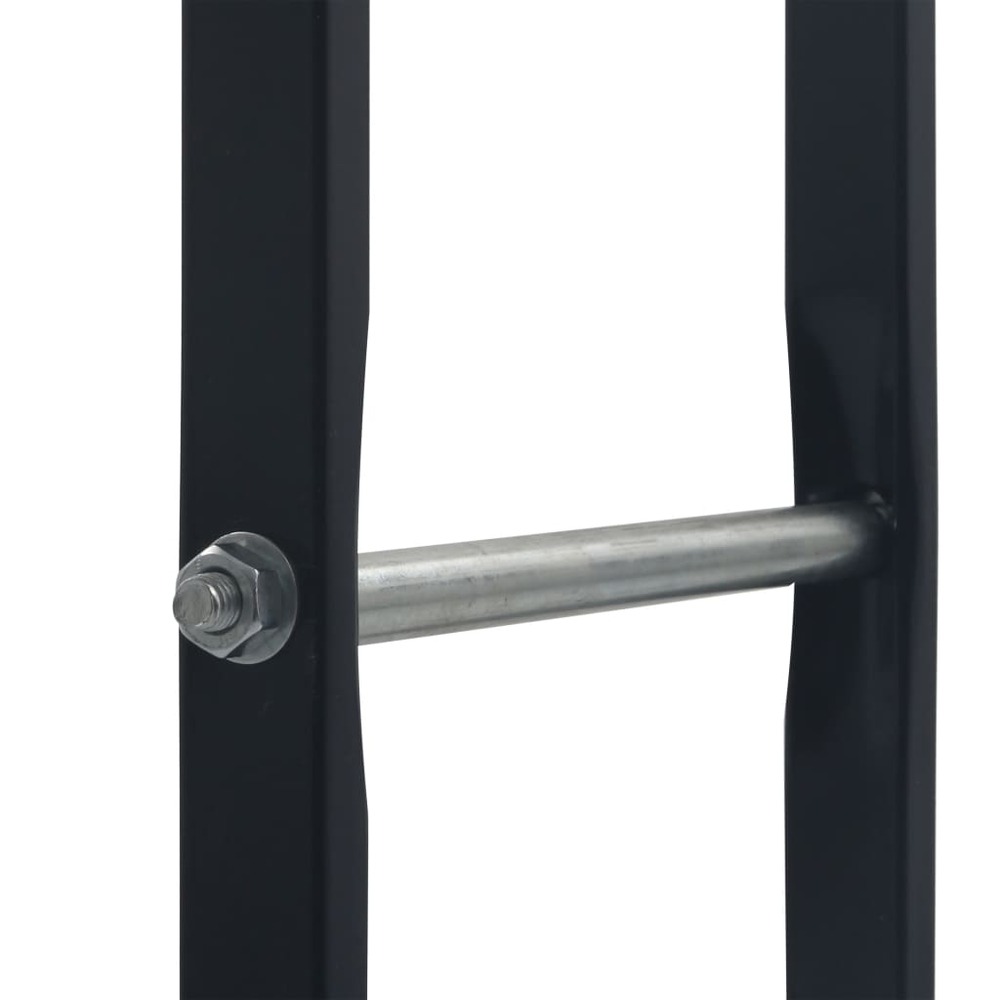 Portant de bois de chauffage noir 100x25x100 cm acier