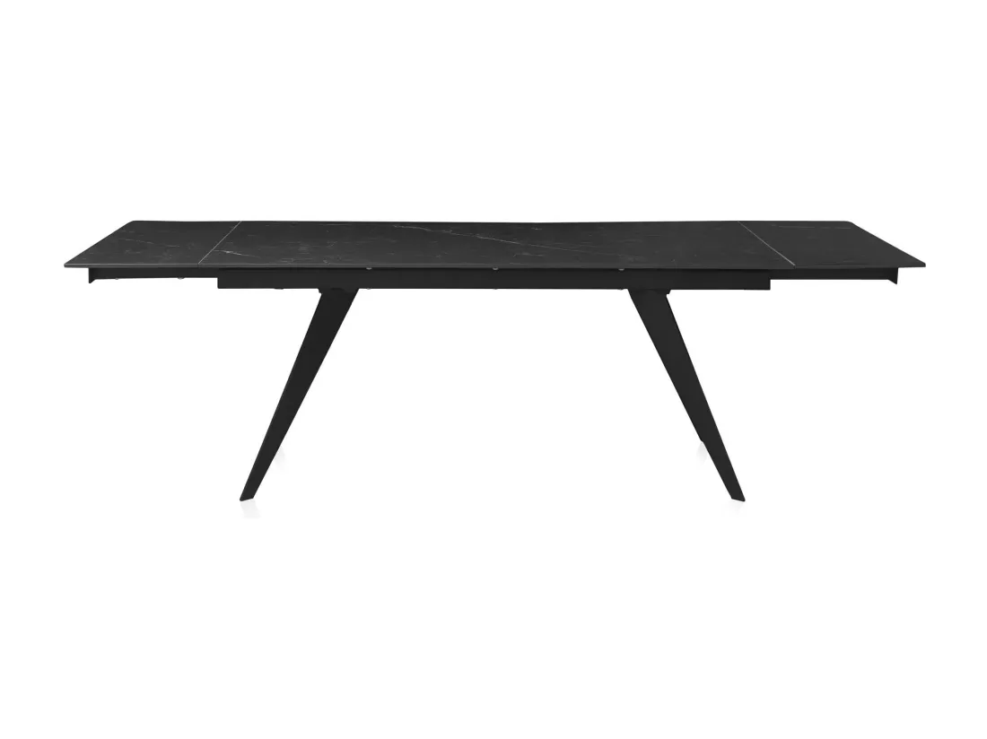 Table à rallonge en céramique noire 180/260x95