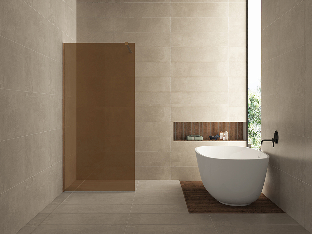 Mueller Slimline glaswand 120x200cm brons rookglas