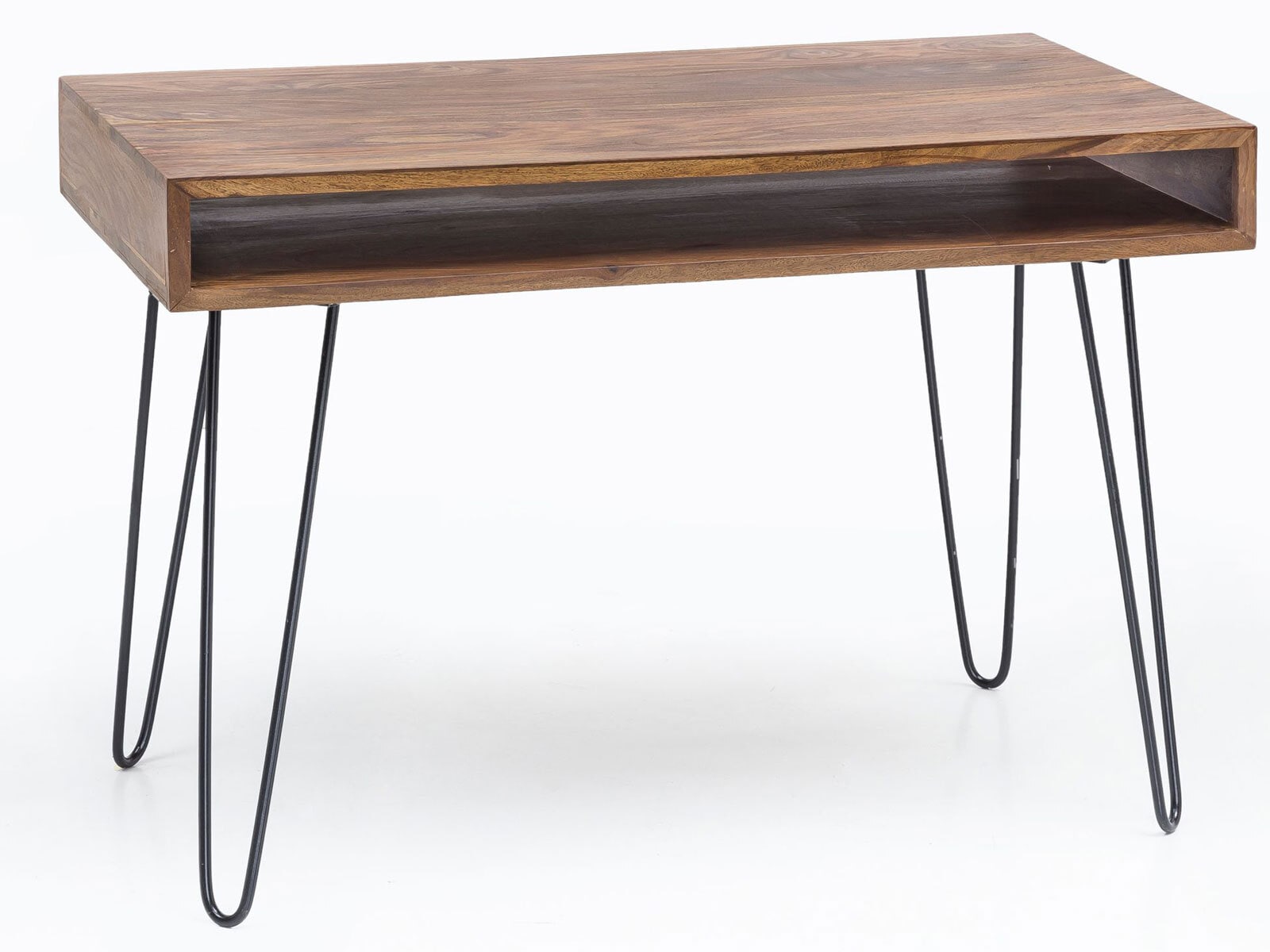 Schreibtisch 110 x 60 cm schwarz/ Sheesham