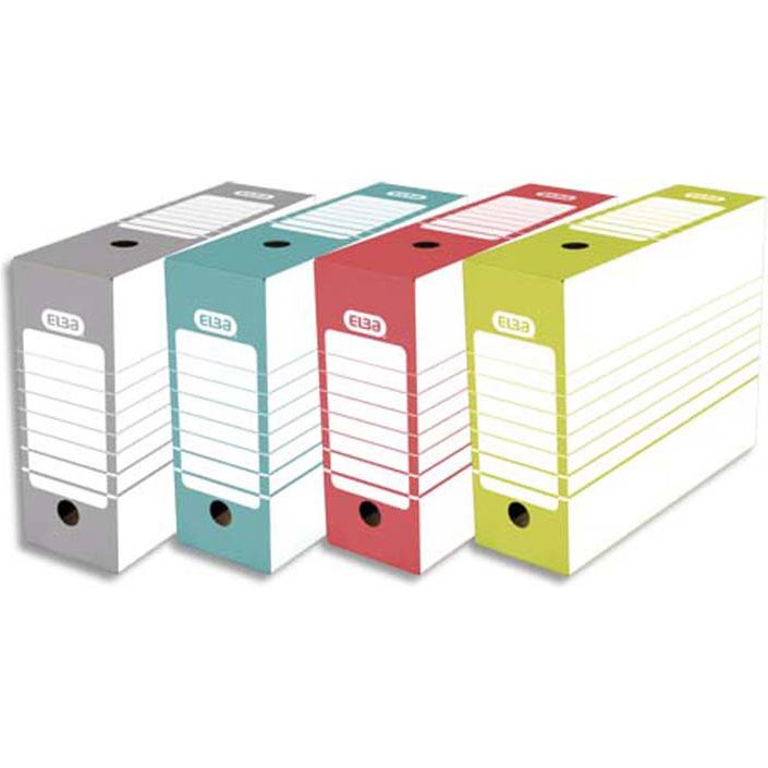 Pack 20 boites d'archivage Elba d10 automatique assorti