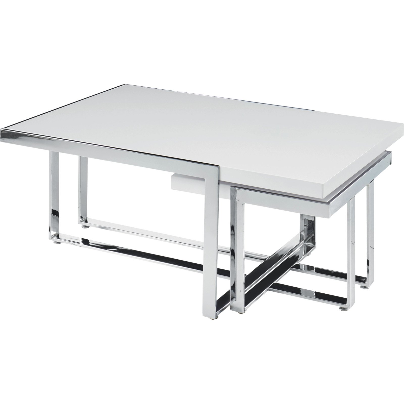 Salontisch Detroit MDF weiss Hochglanz, 2er-Set