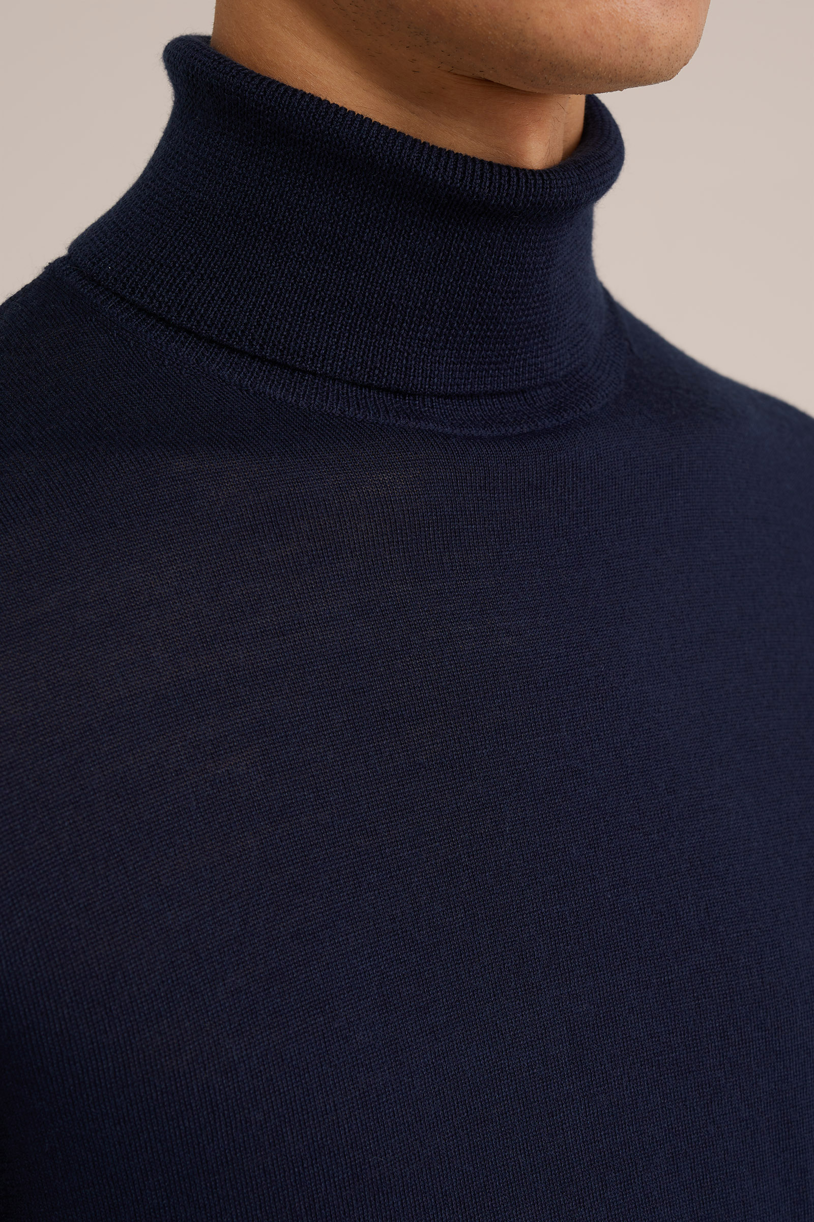 coltrui van merinowol WE Fashion Donkerblauw