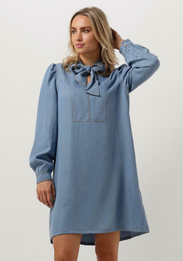 CO\\'COUTURE blauwe co'couture mini jurk titus denim bow dress