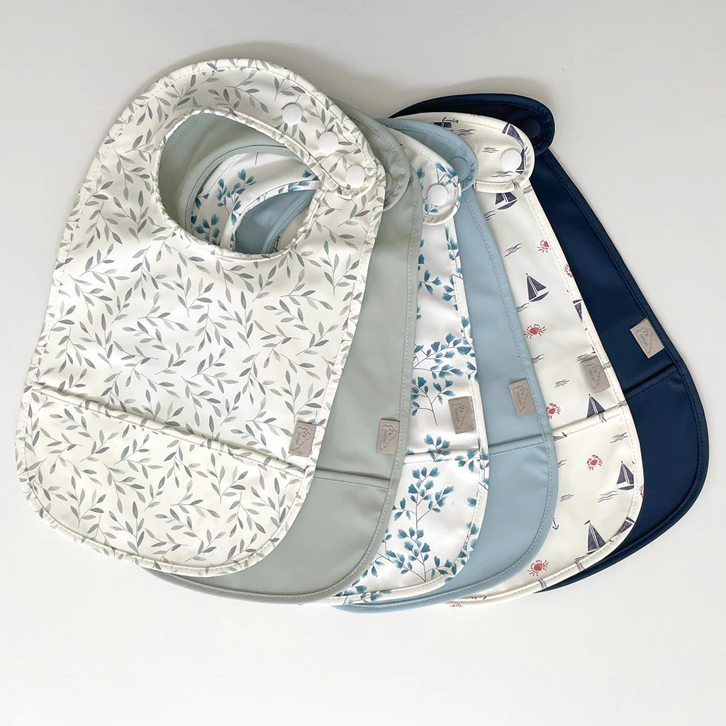 Hagesmække med lomme, 2-pack - Sailboats/Navy