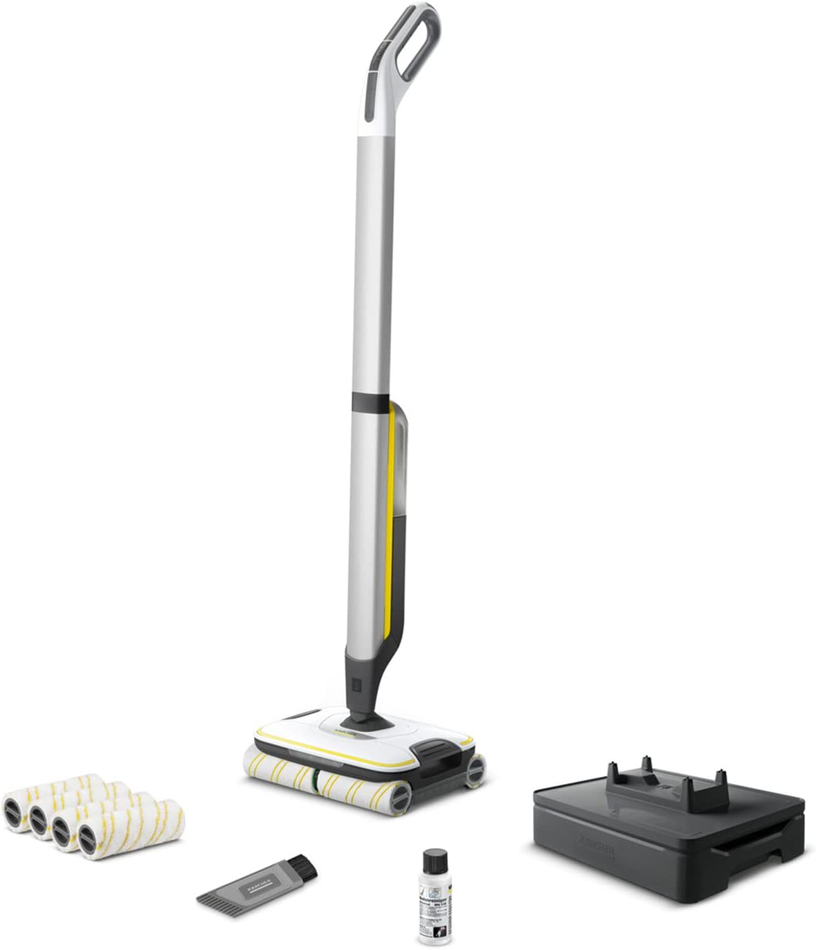 Kärcher Hartbodenreiniger FC 7 Cordless Extra, kabelloser Bodenreiniger mit 4 rotierenden Mikrofaserwalzen, Akkulaufzeit: ca. 45 min, Flächenleistung pro Akkuladung: ca. 135 m², exklusiv bei Amazon