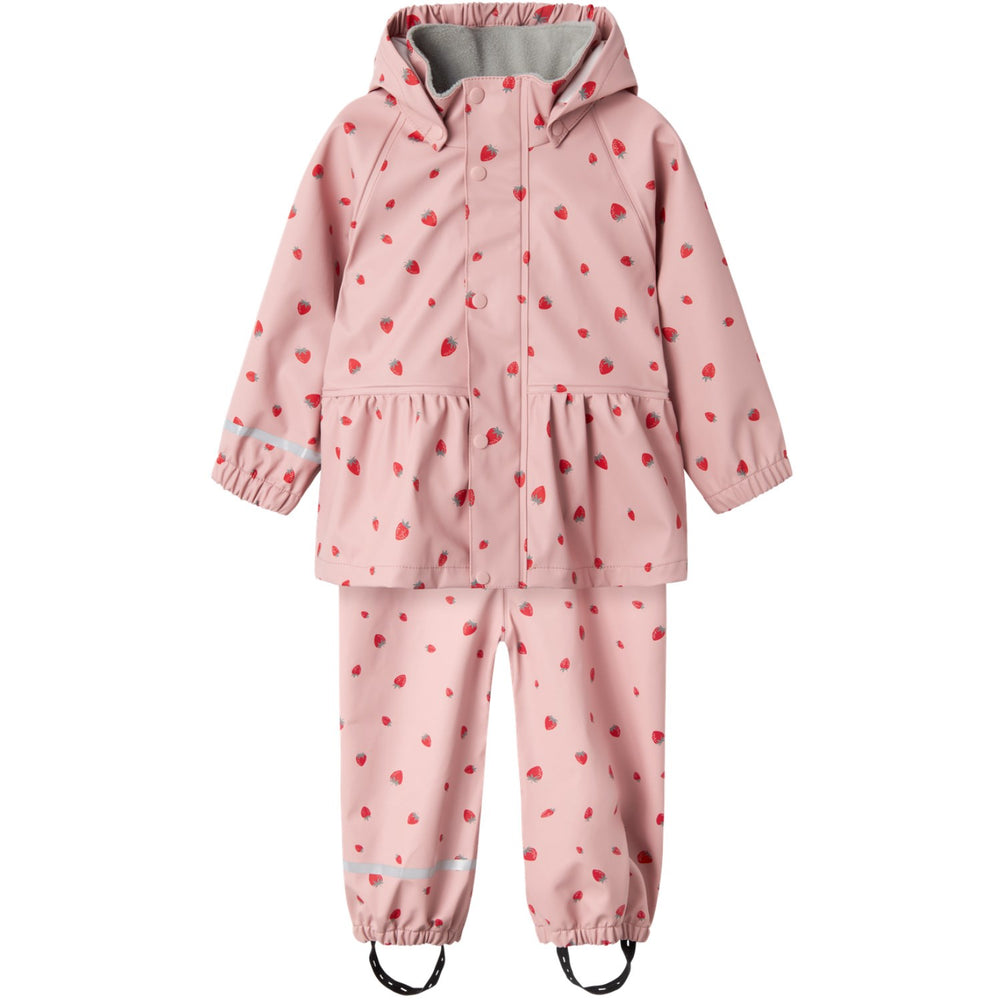 Køb Name It Pale Mauve Strawberry Dry10 Regnsæt AOP Fo