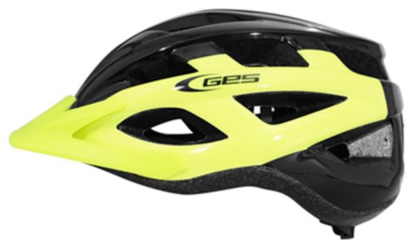 CASQUE VELO ADULTE GES CITY VARIK JAUNE-NOIR TAILLE 54-58 AVEC VISIERE ET SYSTEM FIT LOCK (VENDU EN BOITE)