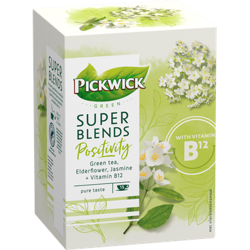 Pickwick Green Super Blends Positivity Green Tea, Elderflower, Jasmine 15 x 1,5 g