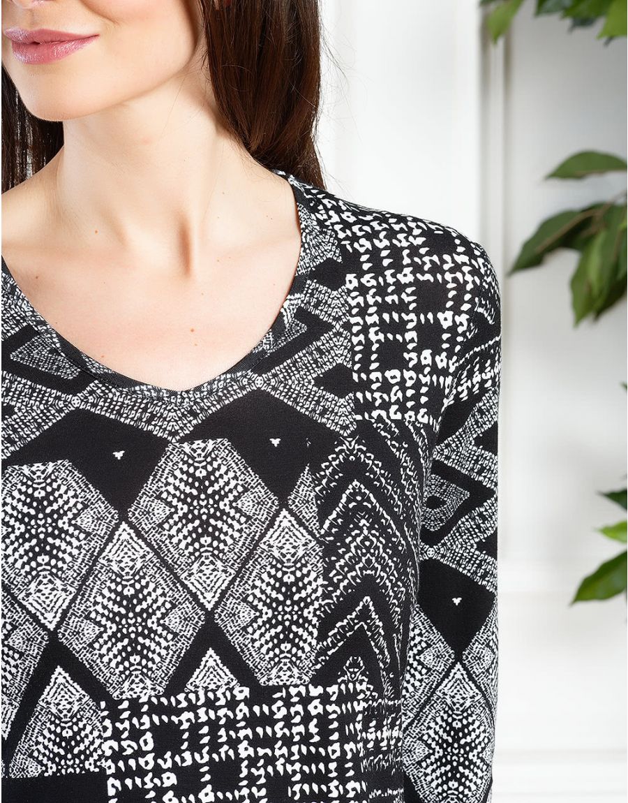 T-shirt patchwork col V