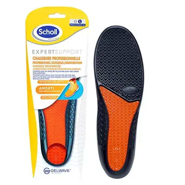 Palmilhas Scholl Expert Support para calçados profissionais, tamanhos 40 a 46,5.