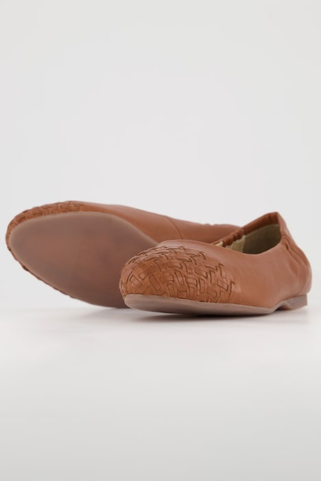 Leder-Ballerinas, Webspitze, Weite H
