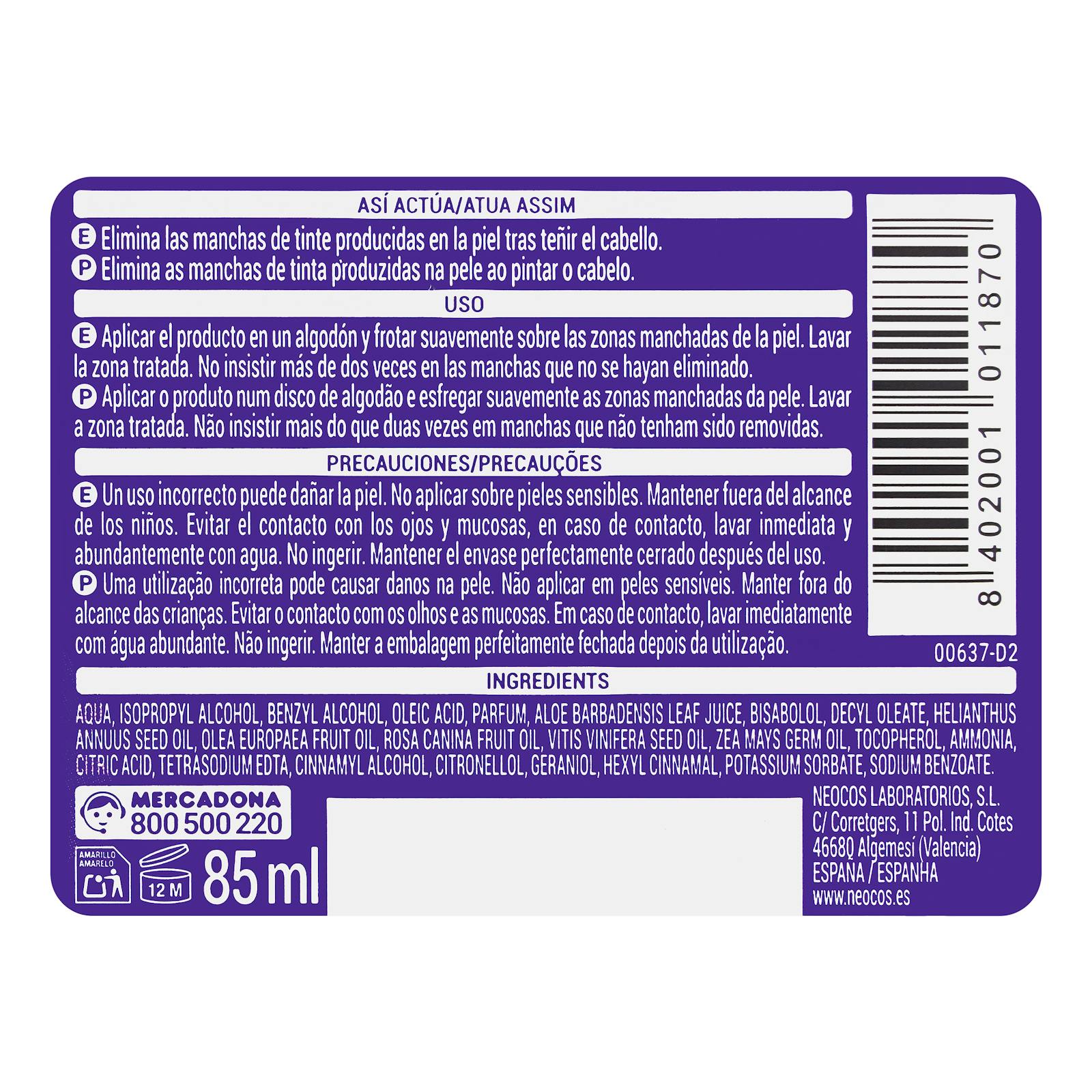 Détachant pour teinture capillaire Deliplus
