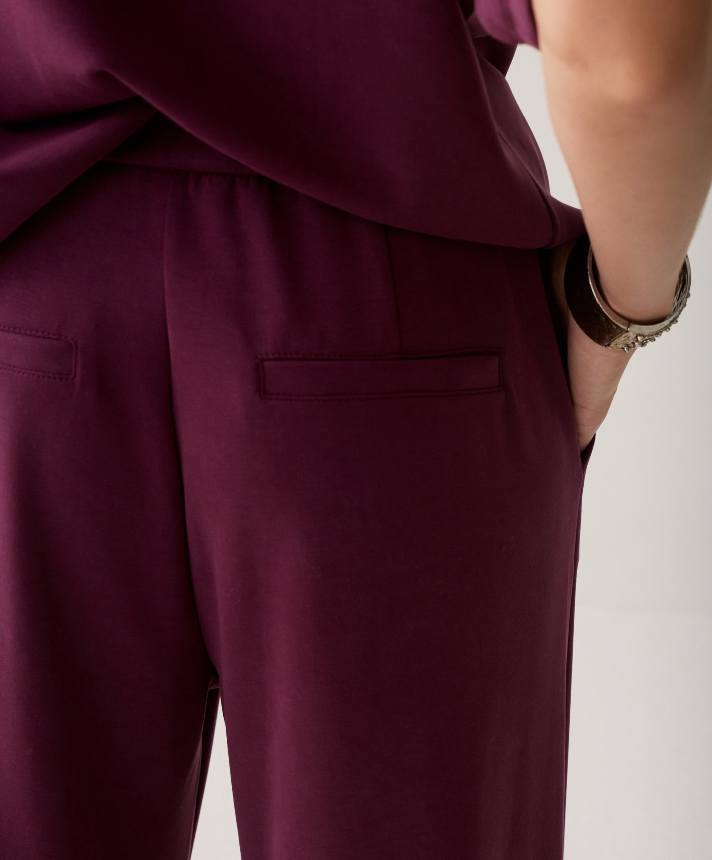 Summum Woman Wide leg Soft scuba dames broek bordeaux