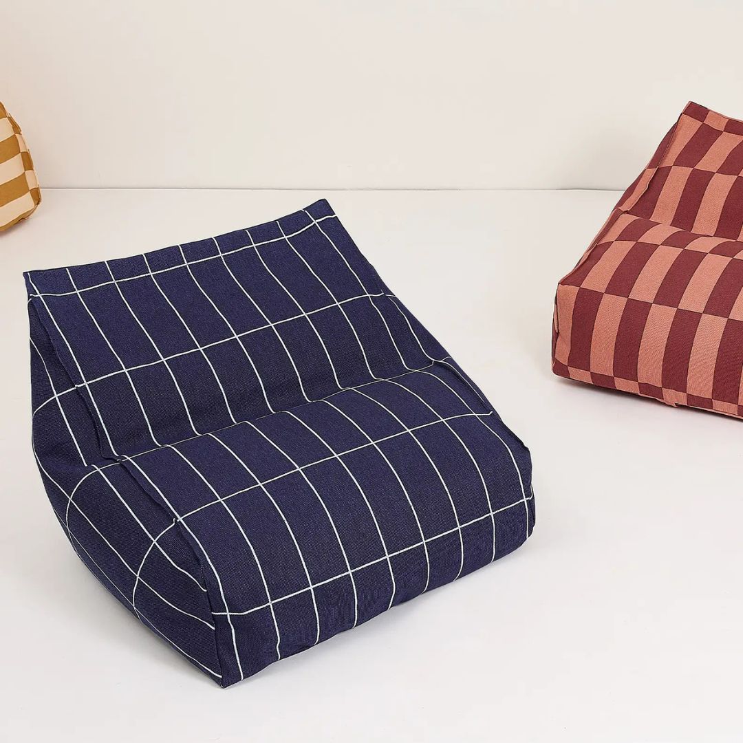 nobodinoz zitzak vibes - navy blue grid