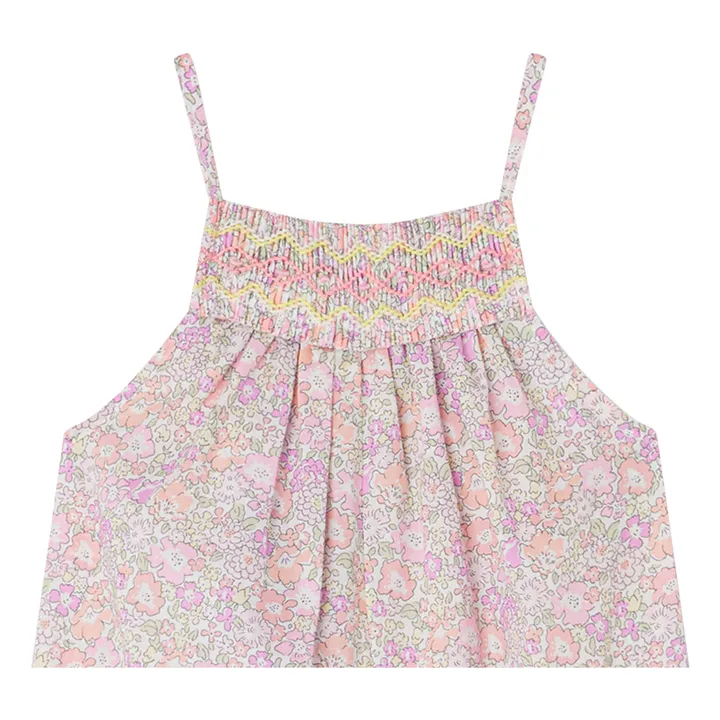 Bonpoint Salopette Smockée Liberty Lilisy | Rose poudré