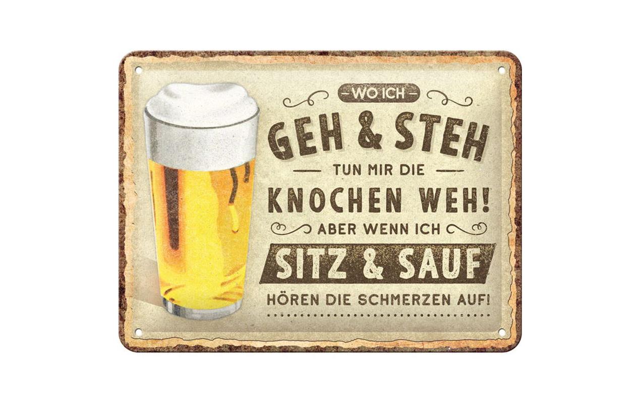Schild Wo ich geh & steh 15 x 20 cm, MetallBlechschild im Retro Design