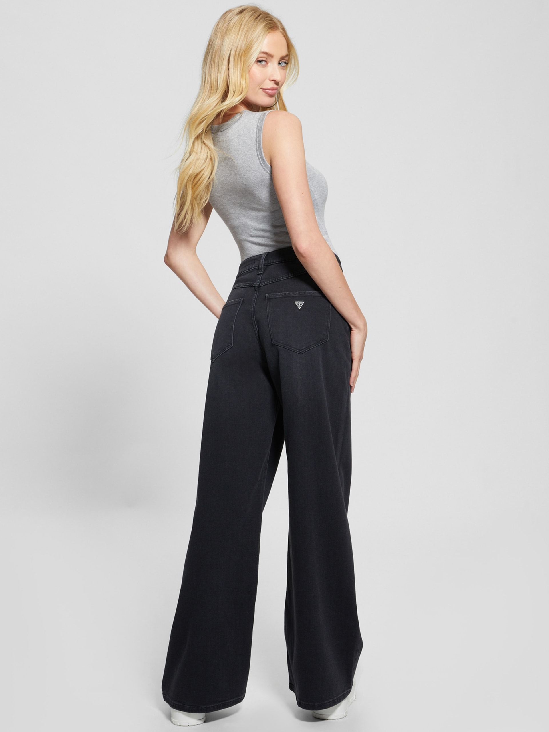 Calça jeans Eco Bellflower de perna larga