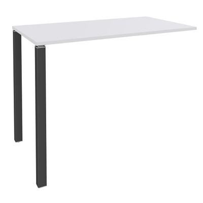 Table Lounge 2 Pieds - L120xH105xP80 cm - Pieds carbonne - plateau blanc perle