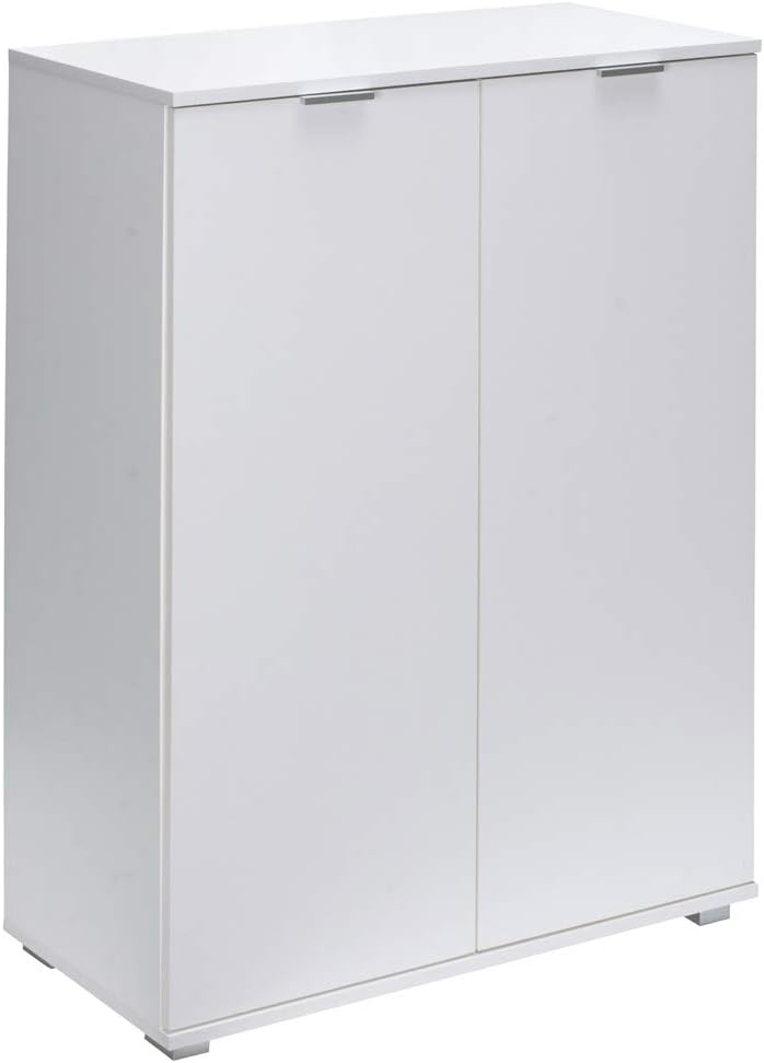 Casaria® Kommode Weiß mit 2 Türen 101x71x35cm Holz Modern Höhenverstellbarer Einlegeboden Aktenschrank Mehrzweckschrank Schlafzimmer Büro Flur Schrank