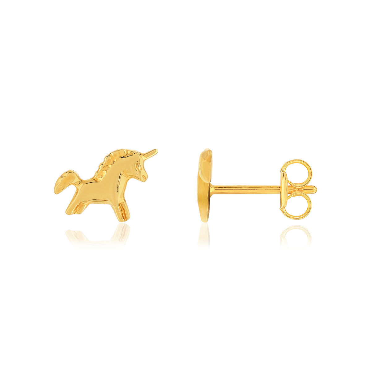 Boucles d'oreilles or jaune 375 licorne