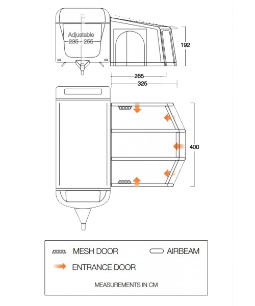 Vango Tuscany Air 400 Elements ProShield aufblasbares Reisevorzelt