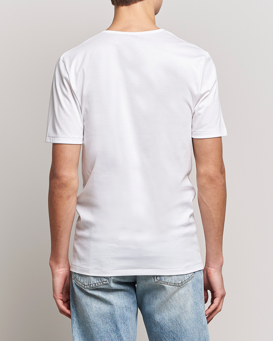 Zimmerli of Switzerland Sea Island Cotton V-Neck T-Shirt White