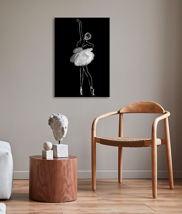 Toile imprimée croquis danseuse 60 x 80 cm