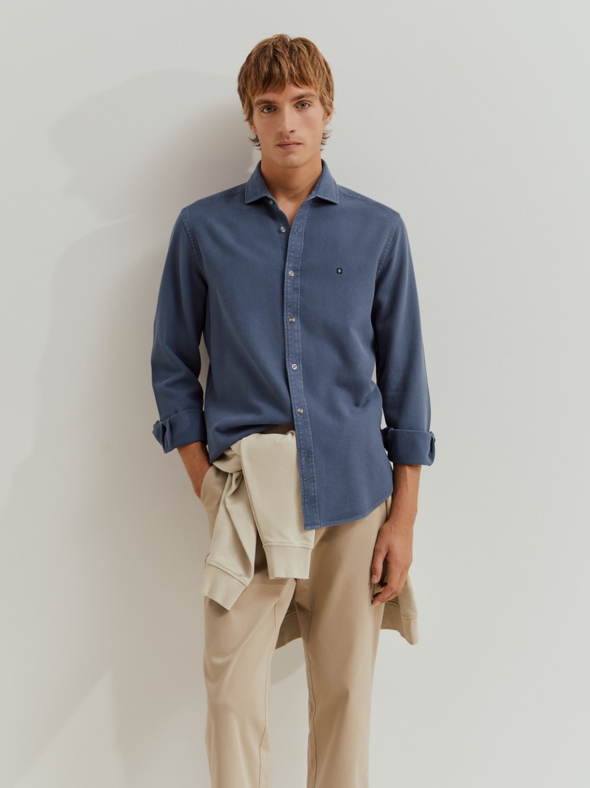 Camisa slim fit de algodão