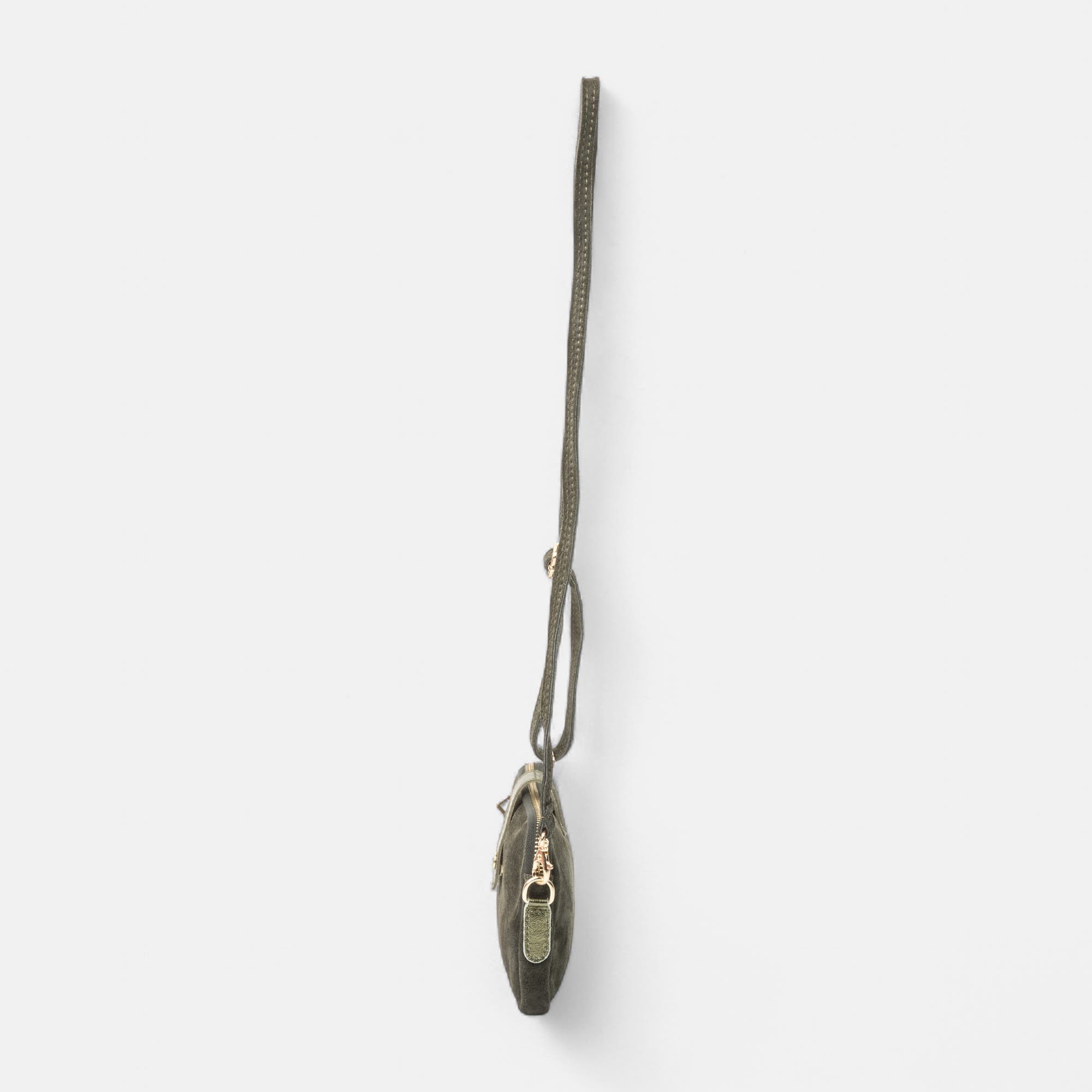 Sac bandoulière en cuir kaki